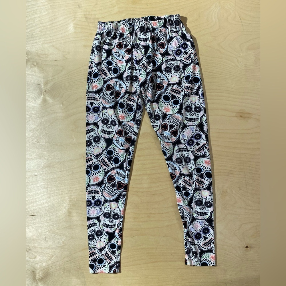 No Boundaries Multicolor Skull Print Leggings Medium (7-9) (ET)